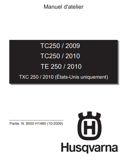 Manuel d'atelier husqvarna TC TE 250 2010 { {{ Docautomoto }}