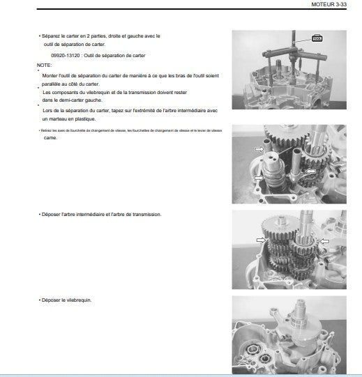 Manuel d'atelier Kawasaki KLV 1000 2004 français Docautomoto