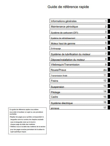Manuel d'atelier Kawasaki Z 1000 Ninja 2011 français Docautomoto