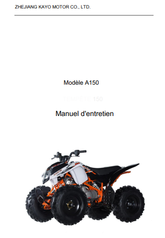 Manuel d'atelier Kayo A150 français { {{ Docautomoto }}
