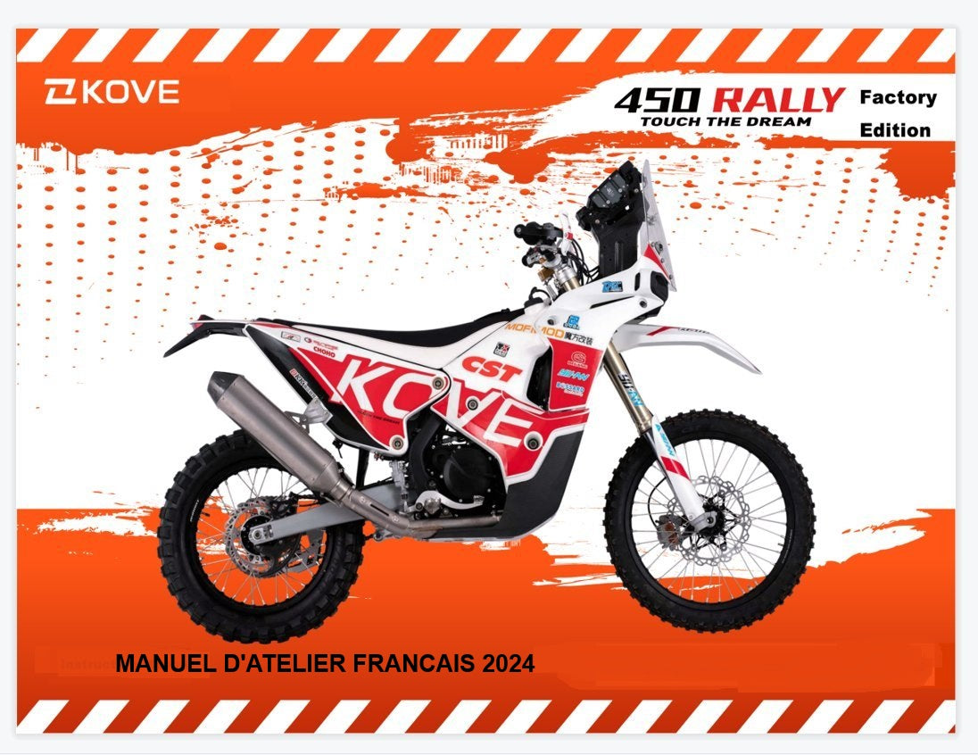Manuel d'atelier Kove 450 rally 2024 français { {{ Docautomoto }}