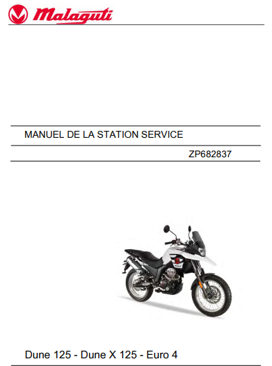 Manuel d'atelier Malaguti Dune 125 2018 français { {{ Docautomoto }}