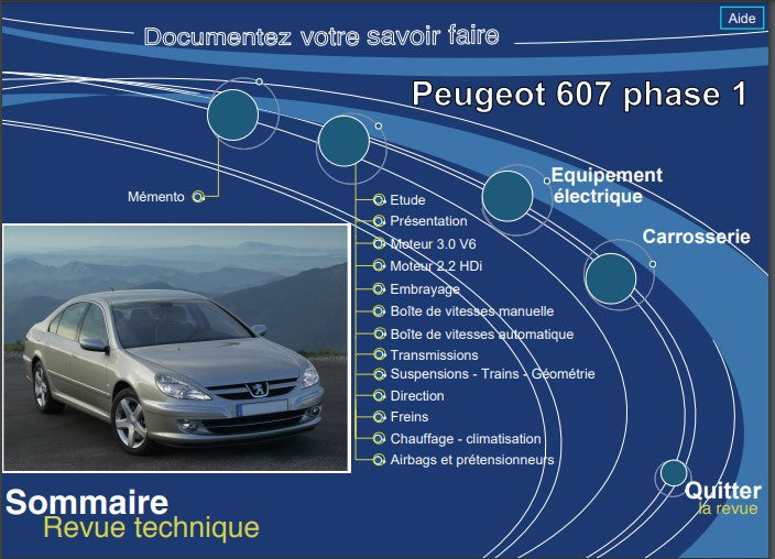 Manuel d'atelier Peugeot 607 2000 2004 { {{ Docautomoto }}