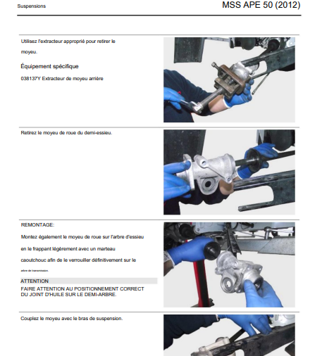 Manuel d'atelier Piaggio APE 50 2012 français { {{ Docautomoto }}