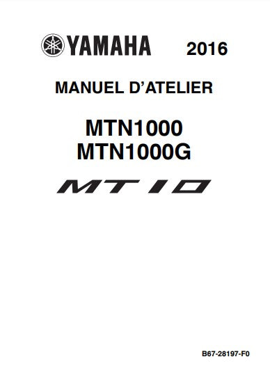 Manuel d'atelier Yamaha MT 10 2016 français { {{ Docautomoto }}