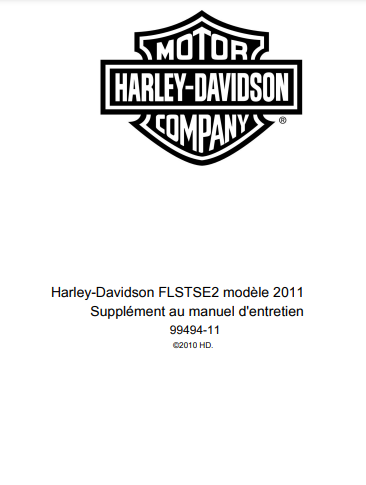 Manuel d'atelier Harley Davidson Softail CVO 2011 français { {{ Docautomoto }}