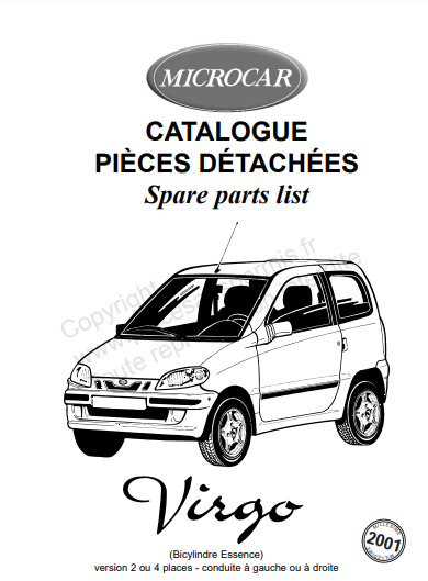 Manuel d'atelier Microcar Virgo { {{ Docautomoto }}