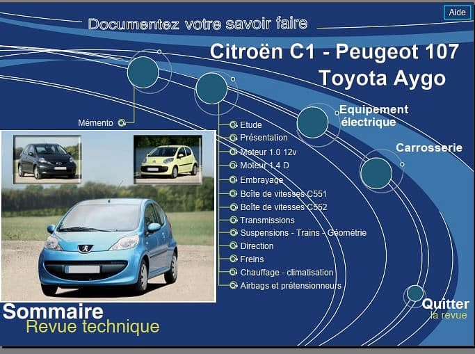manuel de réparation Peugeot 107 Citroën C1 Toyota Aygo { {{ Docautomoto }}