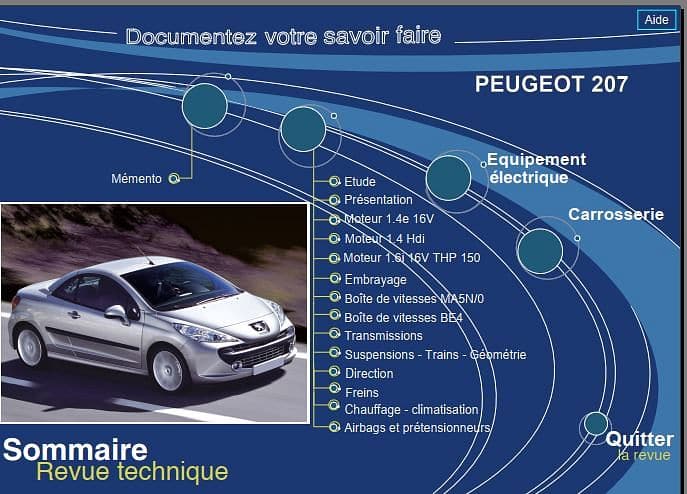 Manuel d'atelier Peugeot 207 { {{ Docautomoto }}