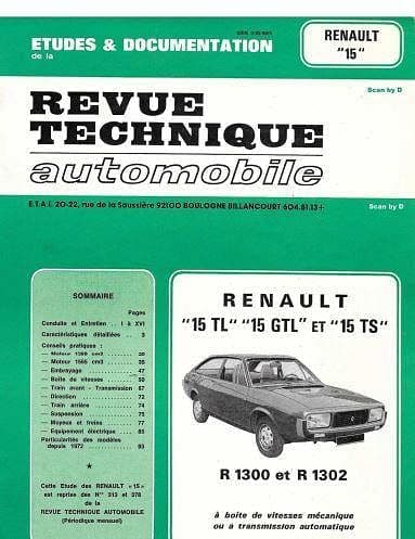 Revue technique Renault 15 { {{ Docautomoto }}