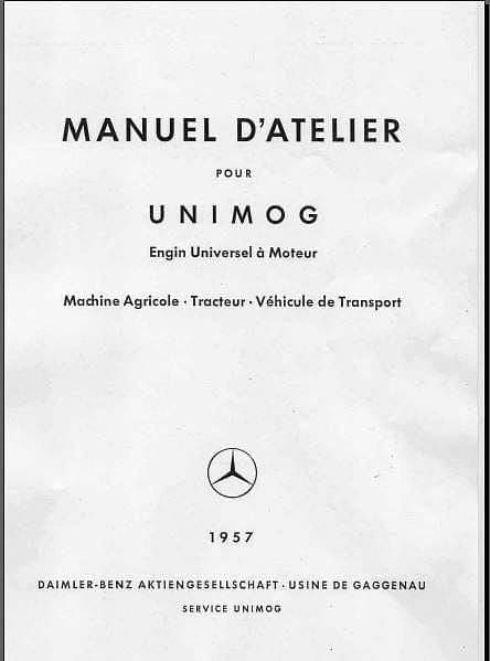 Manuel d'atelier mercedes Unimog 411 1957 { {{ Docautomoto }}