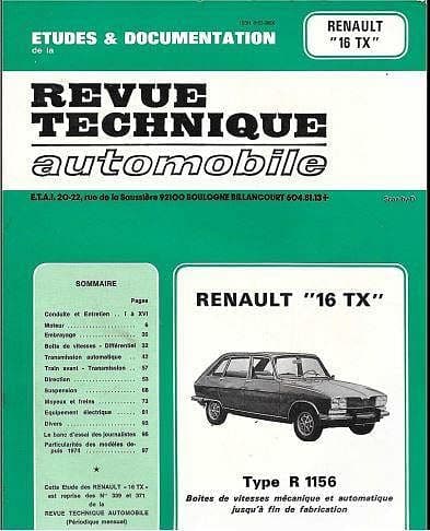 Manuels de réparation Renault 16 TS et TX { {{ Docautomoto }}