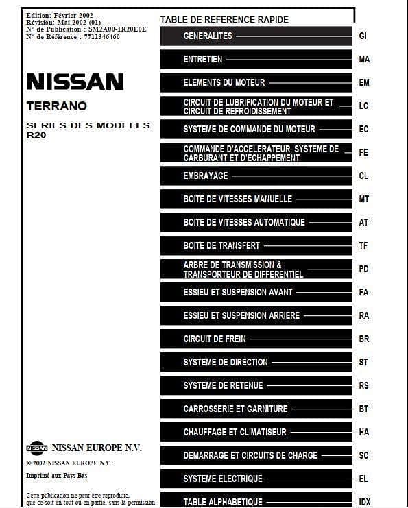 Manuel de réparation Nissan Terrano 2 Ford Maverick en français { {{ Docautomoto }}