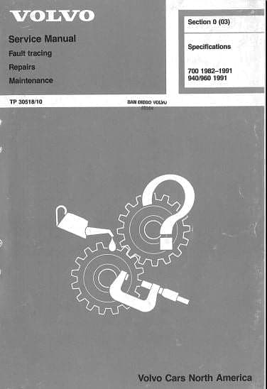 Manuels d'atelier Volvo 740 940 960 { {{ Docautomoto }}
