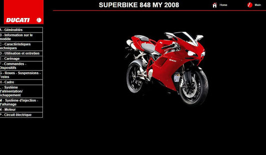 manuel d'atelier Ducati 848 Evo 2008 { {{ Docautomoto }}