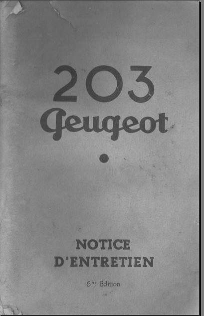manuel d'atelier Peugeot 203 tous modèles { {{ Docautomoto }}