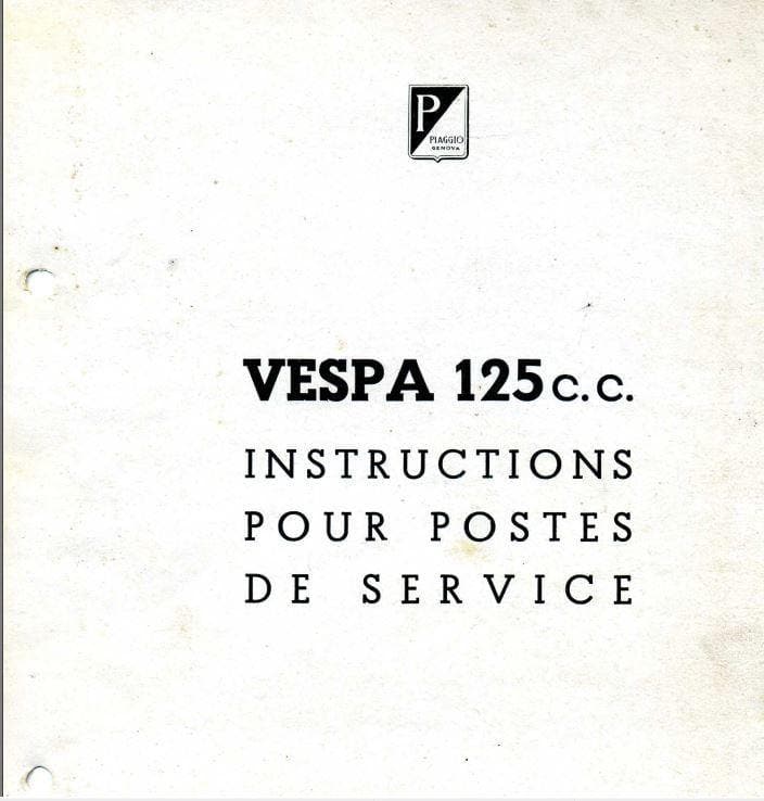 Manuels d'atelier Vespa Acma 125 150 années 50 { {{ Docautomoto }}