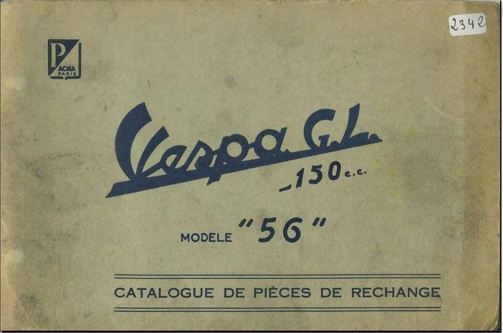 Manuels d'atelier Vespa Acma 125 150 années 50 { {{ Docautomoto }}
