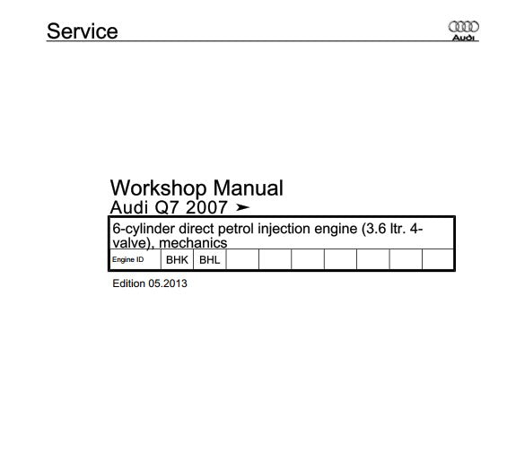 Manuel d'atelier réparation Audi Q7 2007 2017 { {{ Docautomoto }}