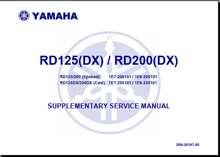 Manuels d'atelier Yamaha 125 As3 RD RDX { {{ Docautomoto }}