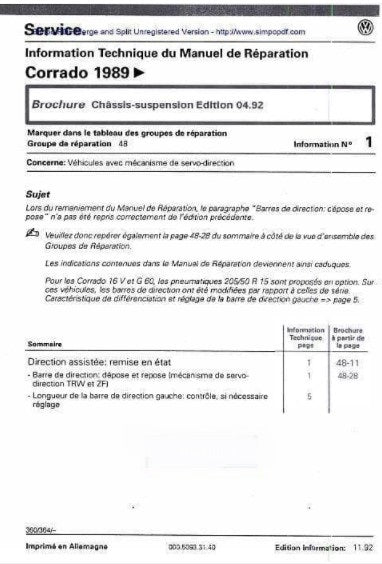 manuels d'atelier Volkswagen Corrado tous modèles AUTHENTIQU'ERE