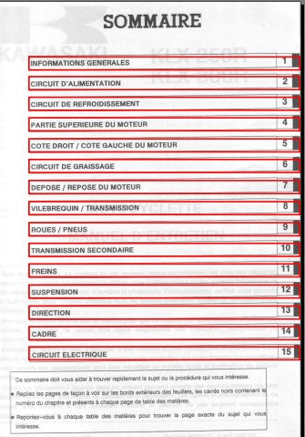manuel d'atelier réparation Kawasaki 250 300 KLXR 1998 Docautomoto