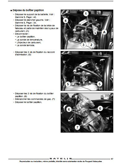 Manuel d'atelier réparation Peugeot Satelis 400 500 { {{ Docautomoto }}