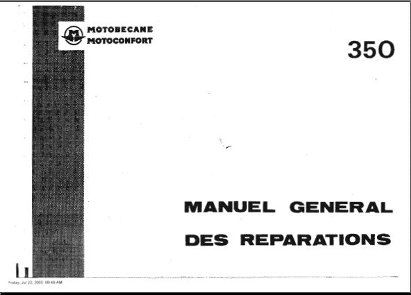 Manuels d'atelier réparation Motobécane 350 3cylindres { {{ Docautomoto }}