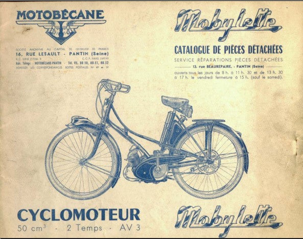 manuel d'atelier réparation Motobécane AV3 { {{ Docautomoto }}