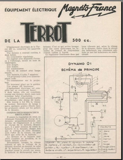 Manuels d'atelier réparation Terrot 500 RGST { {{ Docautomoto }}