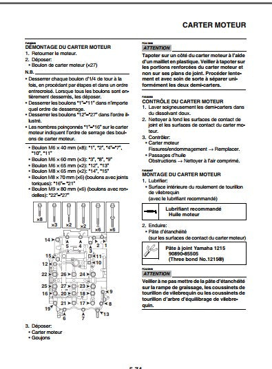 Manuel d'atelier réparation Yamaha MT 07 2014 { {{ Docautomoto }}