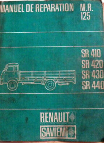 manuels d'atelier réparation Saviem SG2 { {{ Docautomoto }}