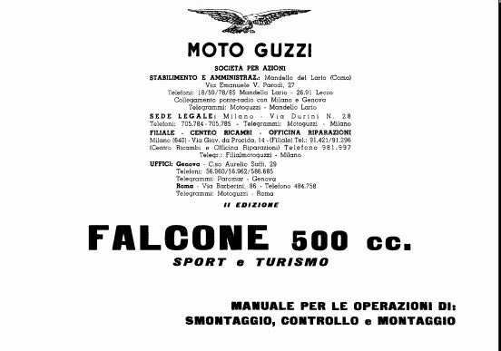 manuel d'atelier Moto Guzzi Falcone 500 { {{ Docautomoto }}
