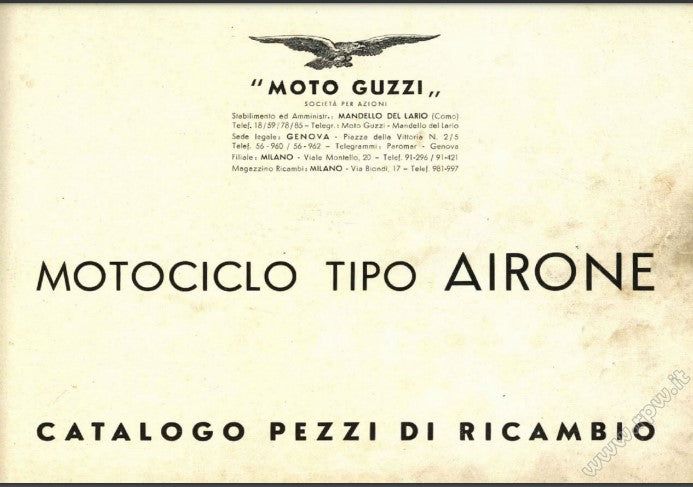 Manuels de réparation Moto Guzzi 250 Airone { {{ Docautomoto }}