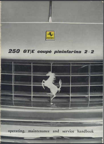 manuel d'entretien Ferrari 250 GT/E { {{ Docautomoto }}