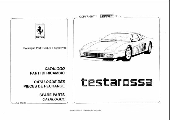 Manuel d'atelier Ferrari Testarossa multilingue 1200 pages { {{ Docautomoto }}