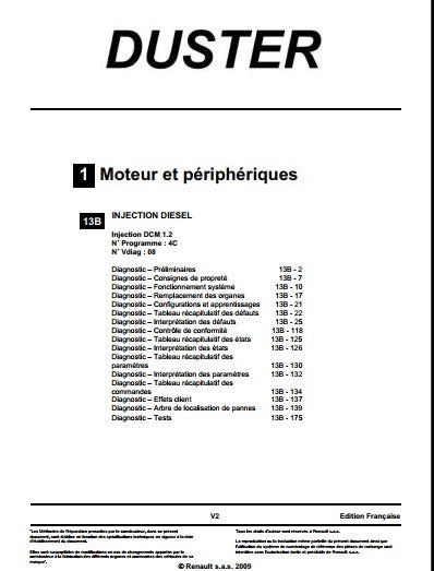 Manuels d'atelier Renault Dacia Duster { {{ Docautomoto }}