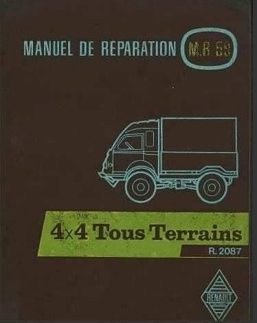 Manuels d'atelier et de réparation Renault r 2087 et Goelette { {{ Docautomoto }}