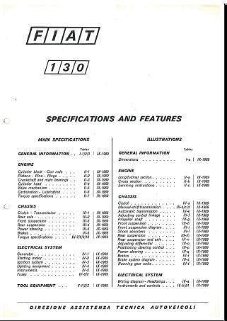 manuel d'atelier fiat 130 2800 et 3200 { {{ Docautomoto }}