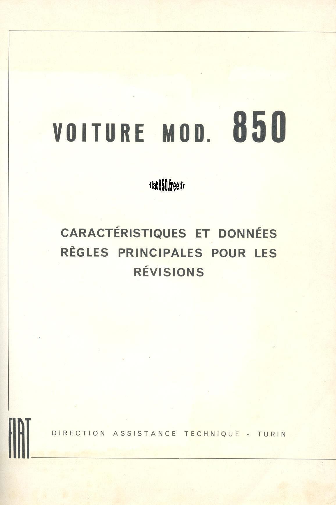 manuel d'atelier Fiat 850 { {{ Docautomoto }}