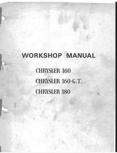 manuel d atelier Chrysler Simca 160 180 { {{ Docautomoto }}