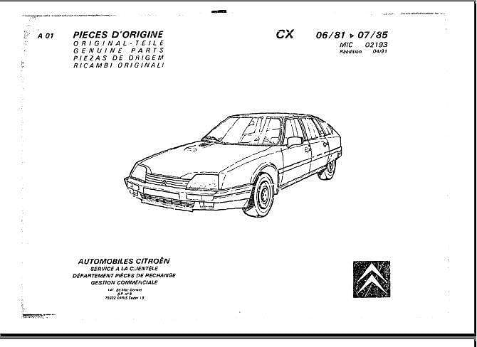 Manuels d'atelier et de réparation Citroën CX 1 et 2 tous modèles { {{ Docautomoto }}