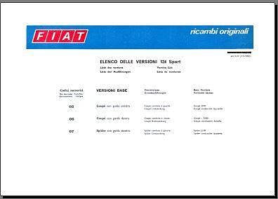 manuel d'atelier Fiat 124 Sport spider { {{ Docautomoto }}