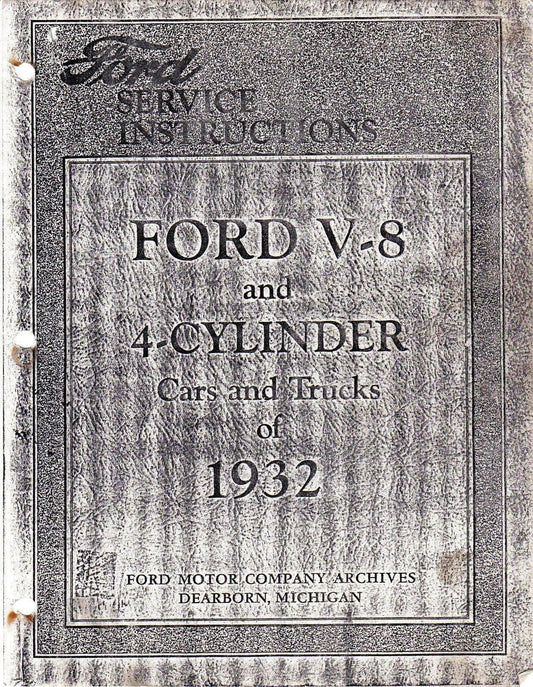 manuel d atelier Ford 1932 V8 et 4 cylindres { {{ Docautomoto }}