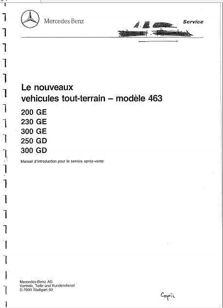 Manuels d'atelier Mercedes G 1991 + 350 GD Turbo { {{ Docautomoto }}