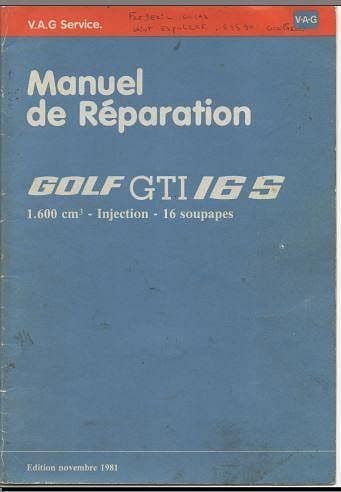 Manuels d'atelier Volkswagen Golf GTI et 16s { {{ Docautomoto }}