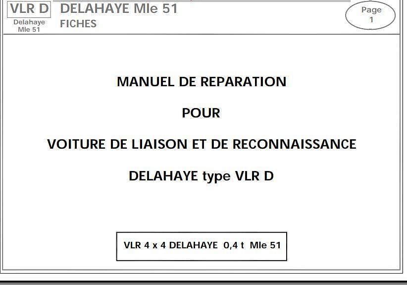 Manuel d'atelier et de réparation Delahaye VLR { {{ Docautomoto }}