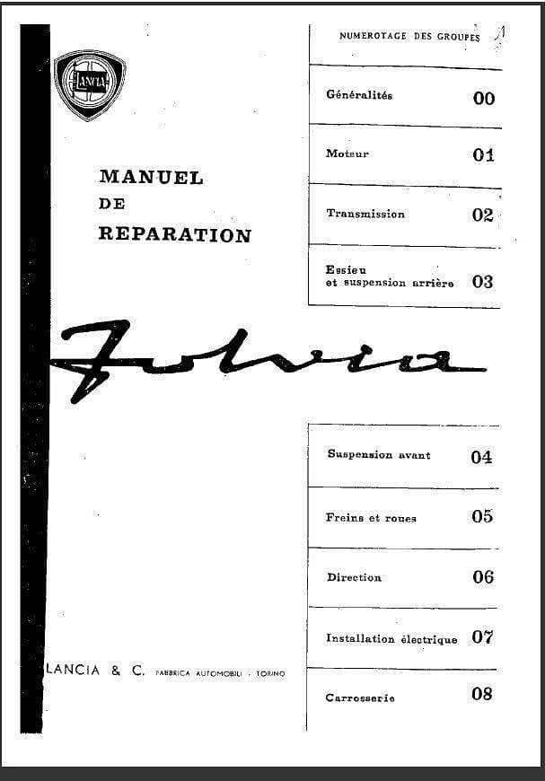 Manuels d'atelier Lancia Fulvia en français { {{ Docautomoto }}