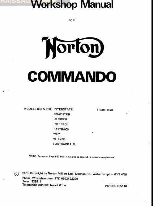 manuels d'atelier Norton Commando { {{ Docautomoto }}