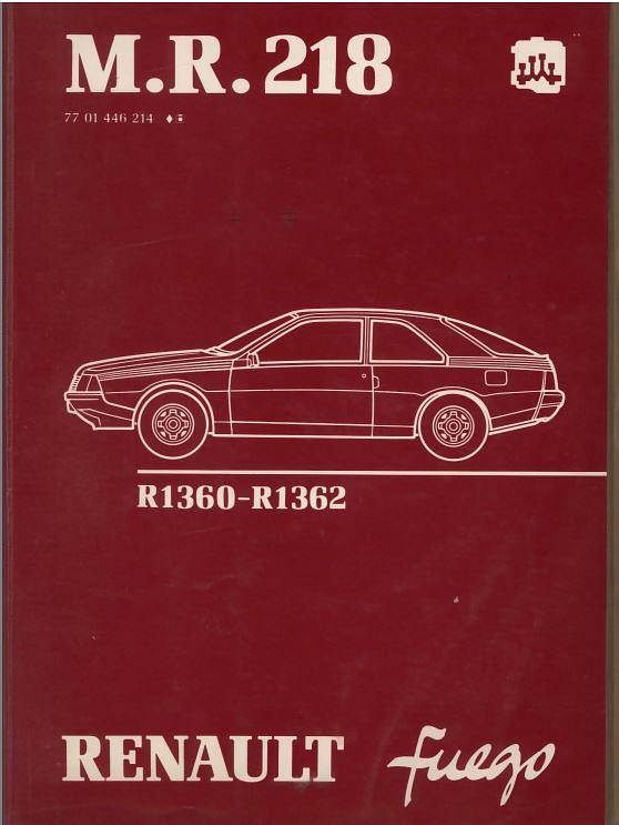 manuel d'atelier et de réparation Renault Fuego { {{ Docautomoto }}